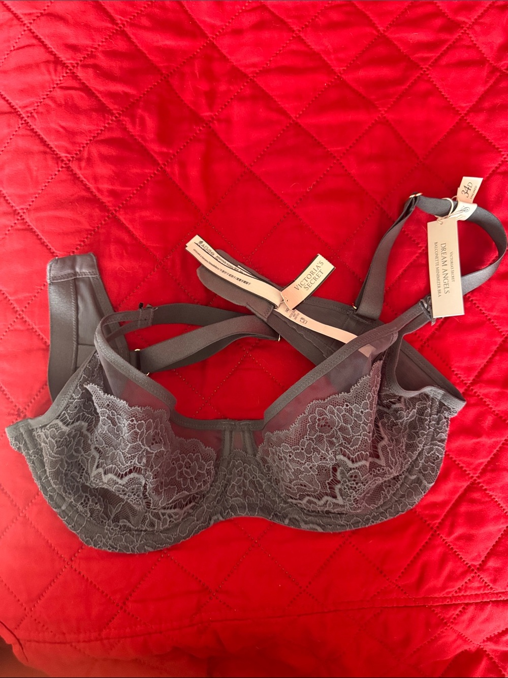 NWT Victoria's Secret Charcoal Lace Underwire Bra